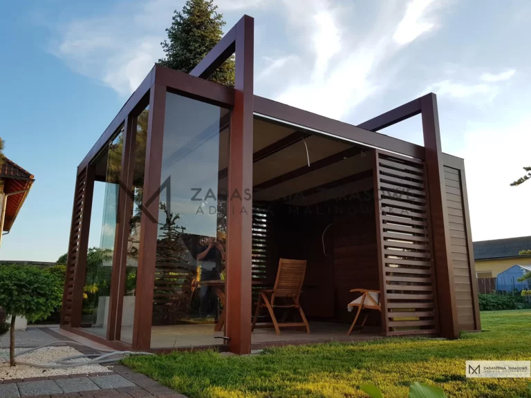 altana ze szkłem oświetlenie led