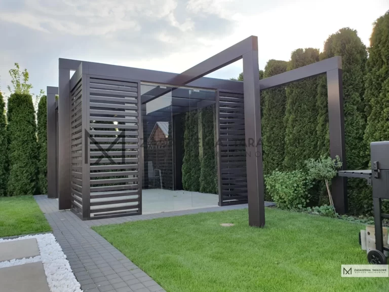 domek altana ogrodowa płaski dach