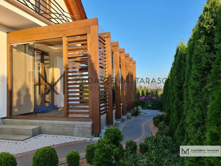 drewniana pergola tarasowa