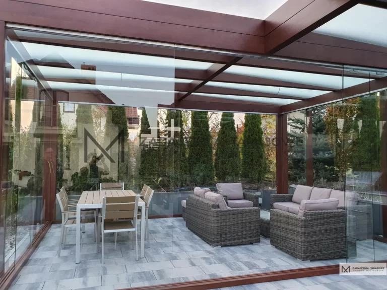 nowoczesna altana modułowa ze szkłem