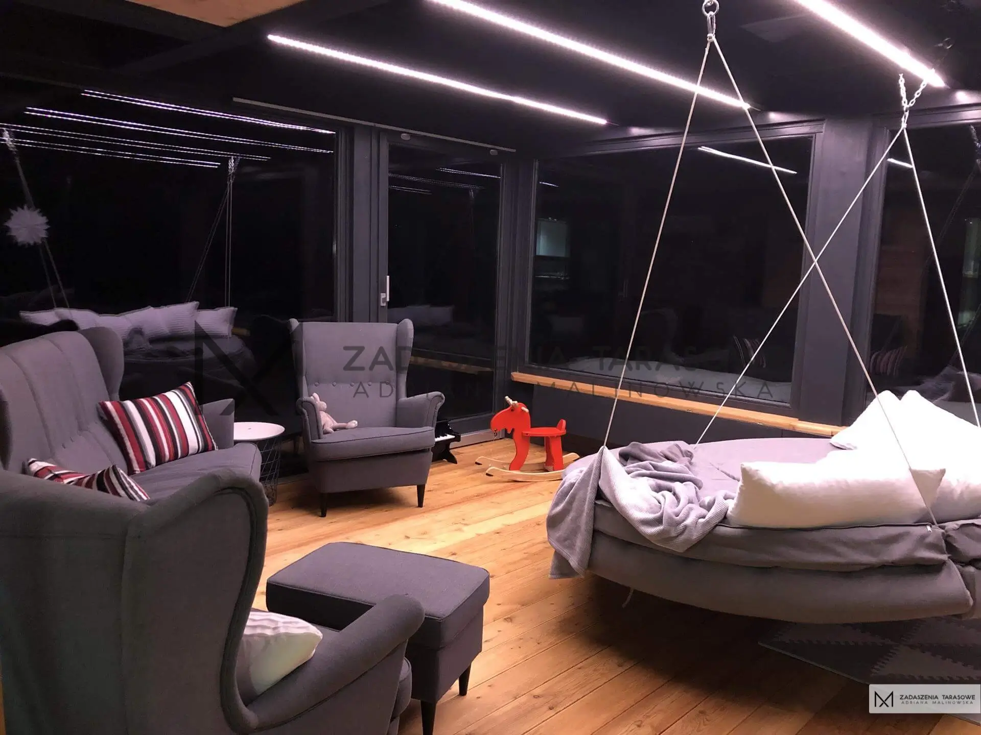 ogród zimowy oświetlenie