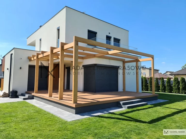 pergola na taras z kompozytu