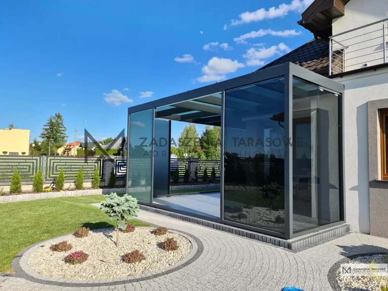 pergola zabudowa tarasu antracyt