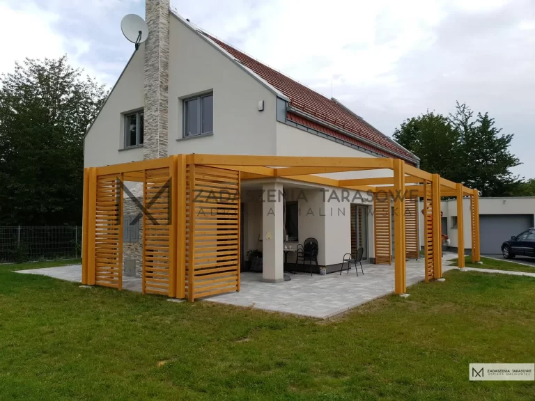 zadaszenie tarasu żaluzjowa narożna