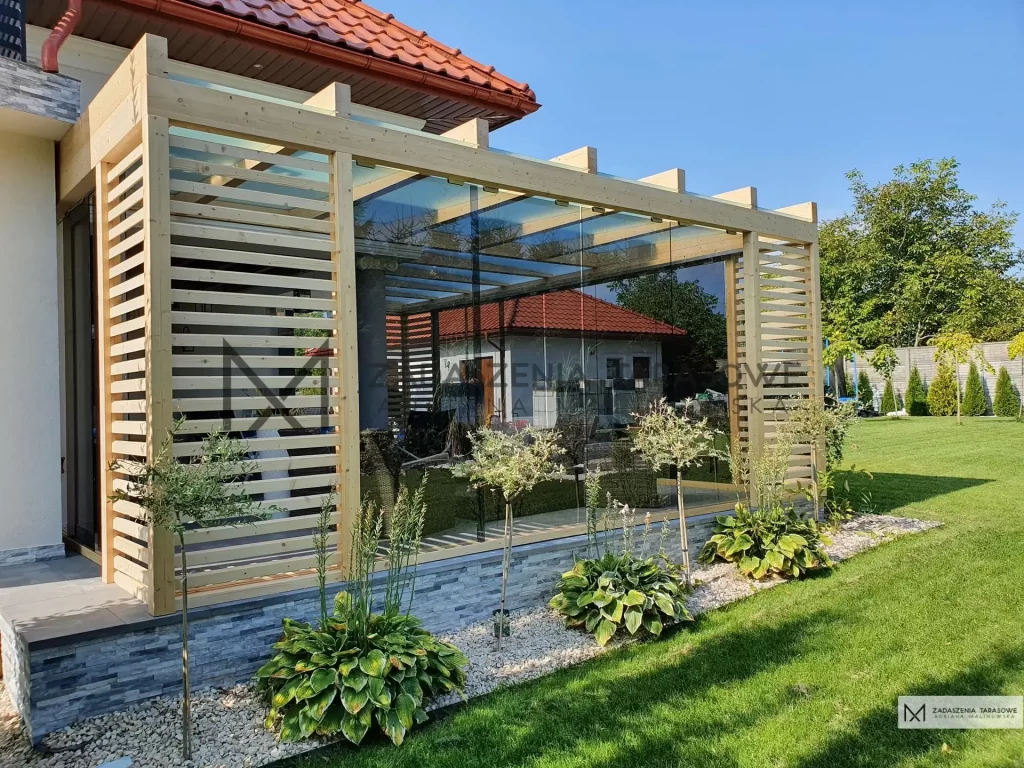 pergole tarasowe z drewna klejonego