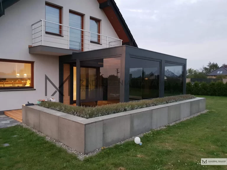 ogród zimowy nowoczesny szary