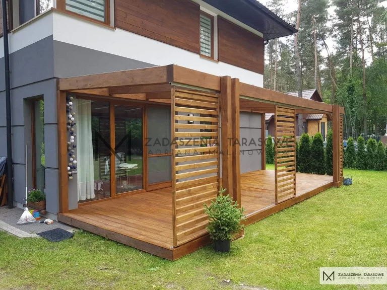 zadaszenie tarasu z drewna projekt