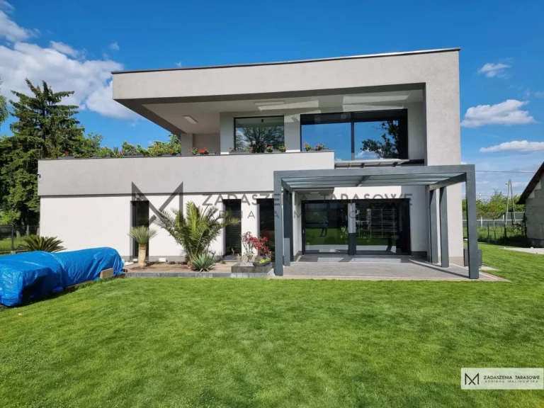 lamelowe zadaszenie ogrodowe antracyt