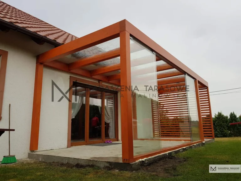 tarasowe zadaszenie z miejscem na grill