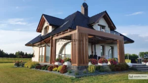 nowoczesne zadaszenie tarasu z lamelami