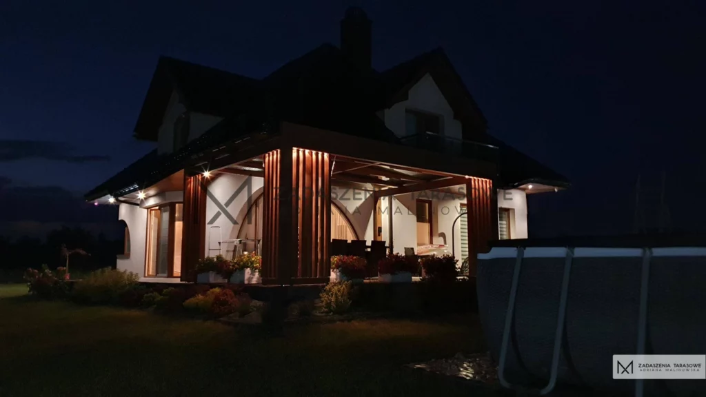 aranżacja oświetlenia na tarasie