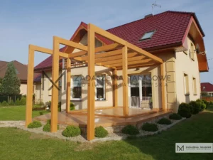 nowoczesny dach tarasowy z pergolą