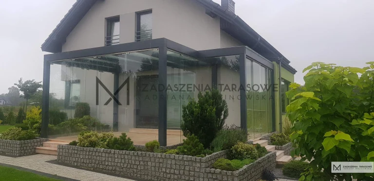 podwójne zadaszenie na taras