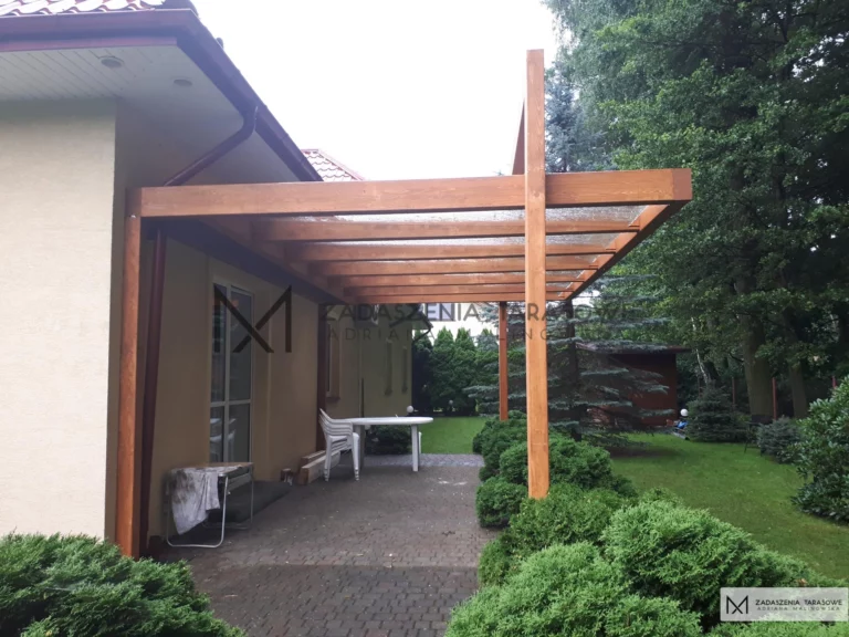 nowoczesne zadaszenie z płaskim dachem bez skosów