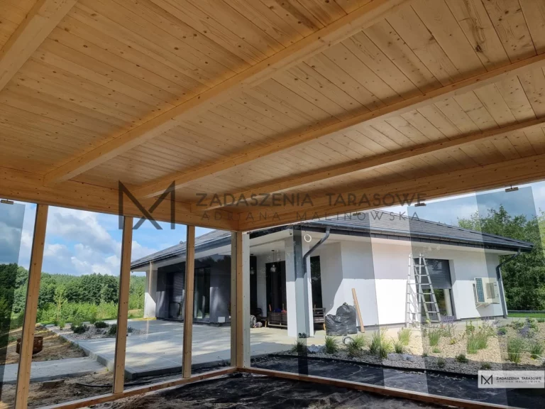 nowoczesna altana ze szkłem wnętrze