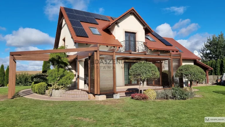 pergola z zadaszeniem narożnym