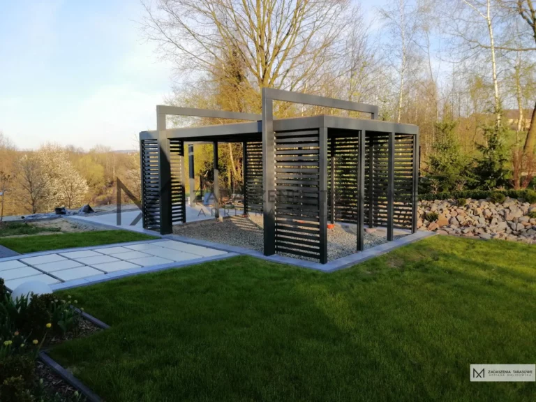 altana ogrodowa z grillem drewniana