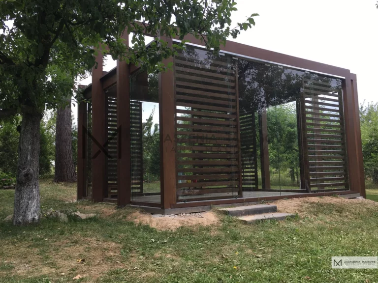 altana ogrodowa z belkami