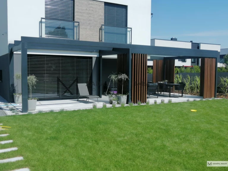 zadaszenia tarasowe nowoczesne z lamelami