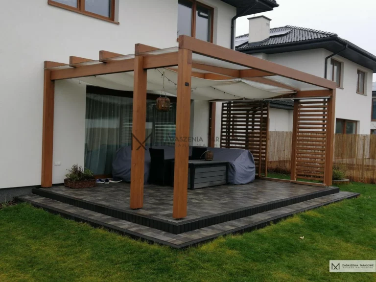 zadaszenie na taras z materiałem