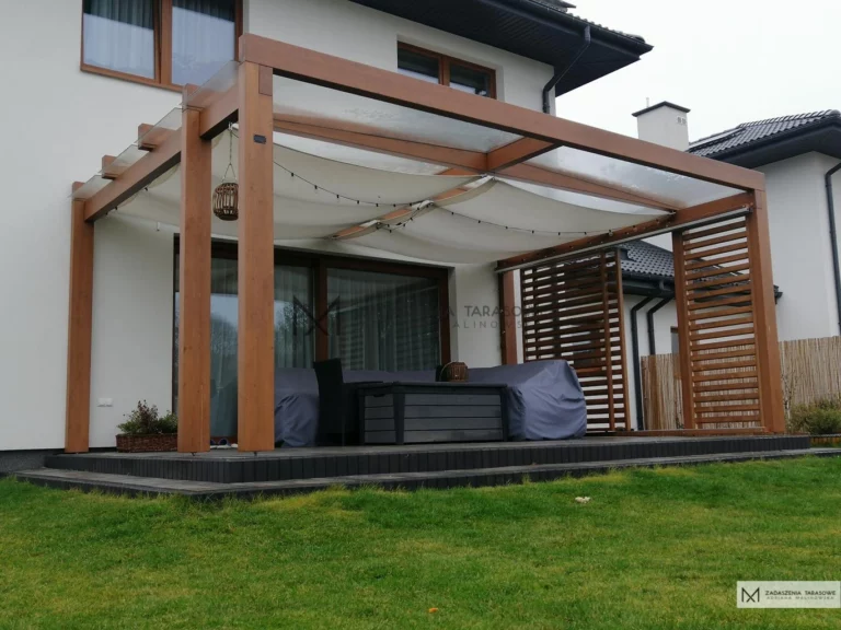 zadaszenie tarasowe z materiałem