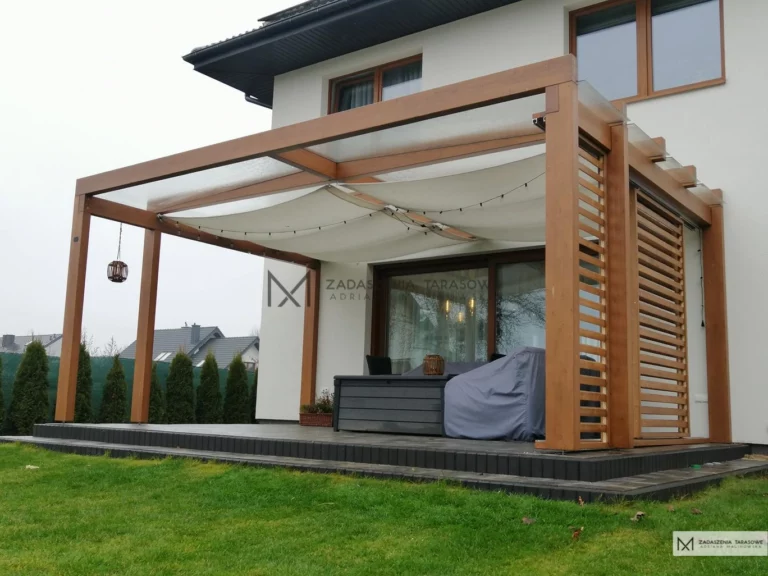 zadaszenie tarasu z materiałem