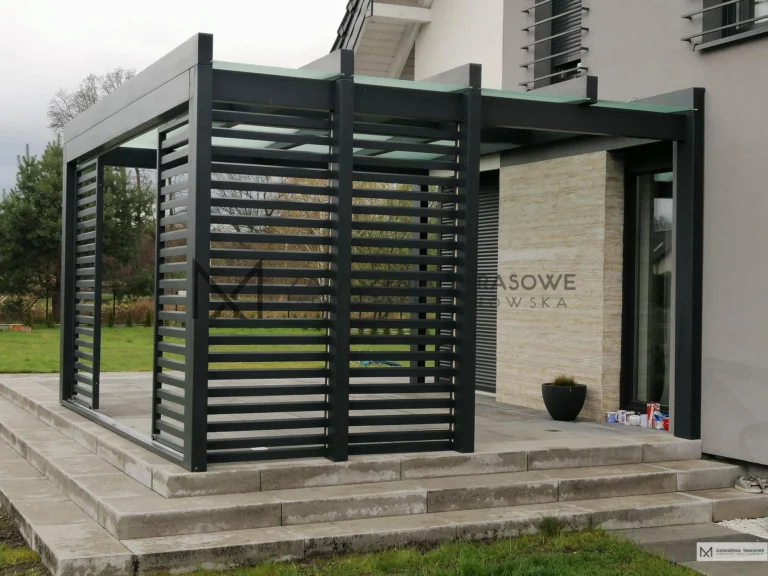 zadaszenie na tarasie z kostki