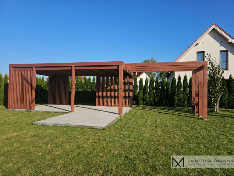 nowoczesna altana ogrodowa z pergolą